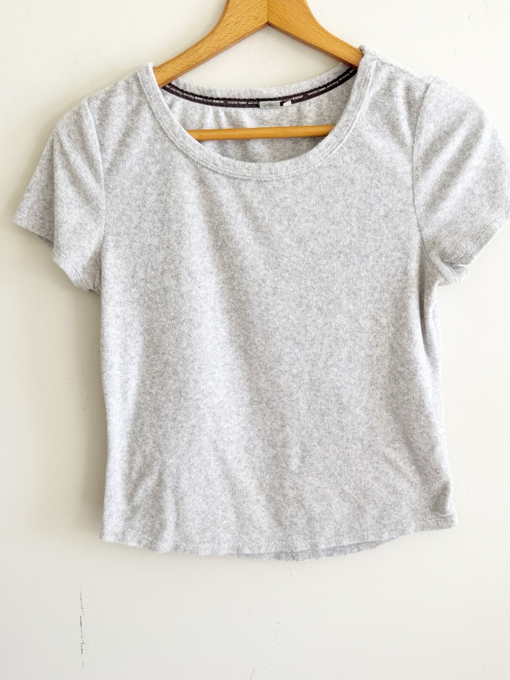 Anthropologie Saturday Sunday gray terry cloth short sleeve top size small